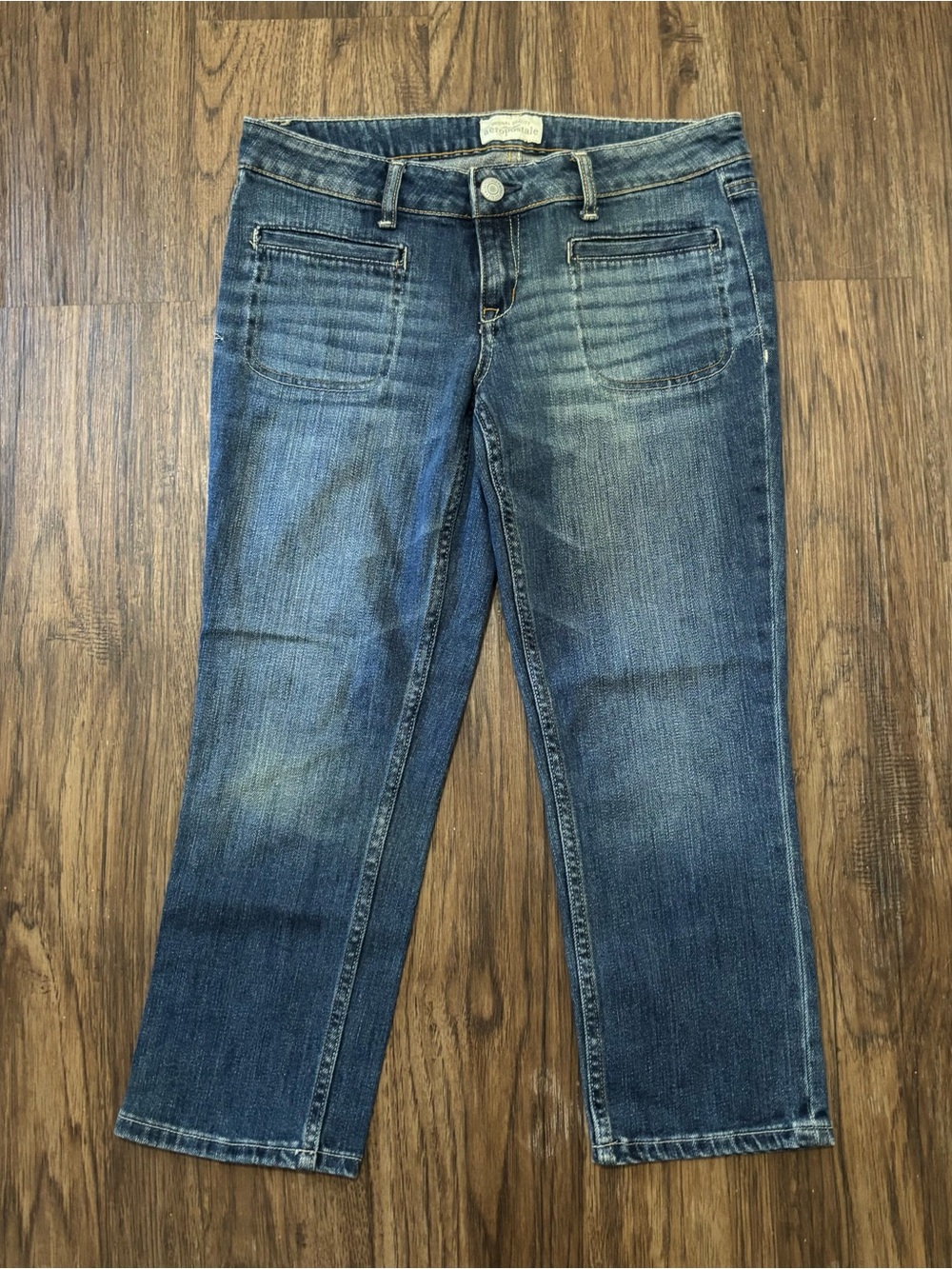 Aeropostale Size 6 Cropped Jeans Medium Wash Zip Pocket Denim Capris